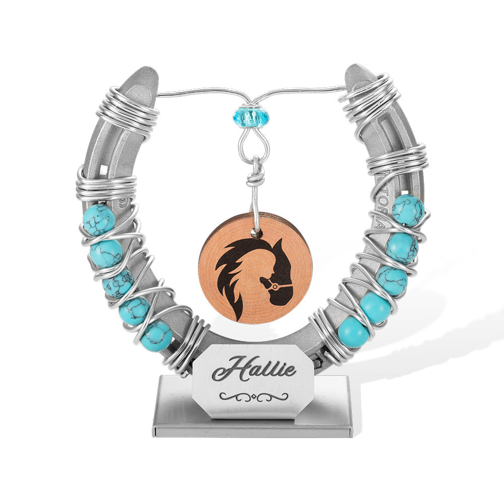 Personalized Lucky Horseshoe Horse Memorial Keepsake