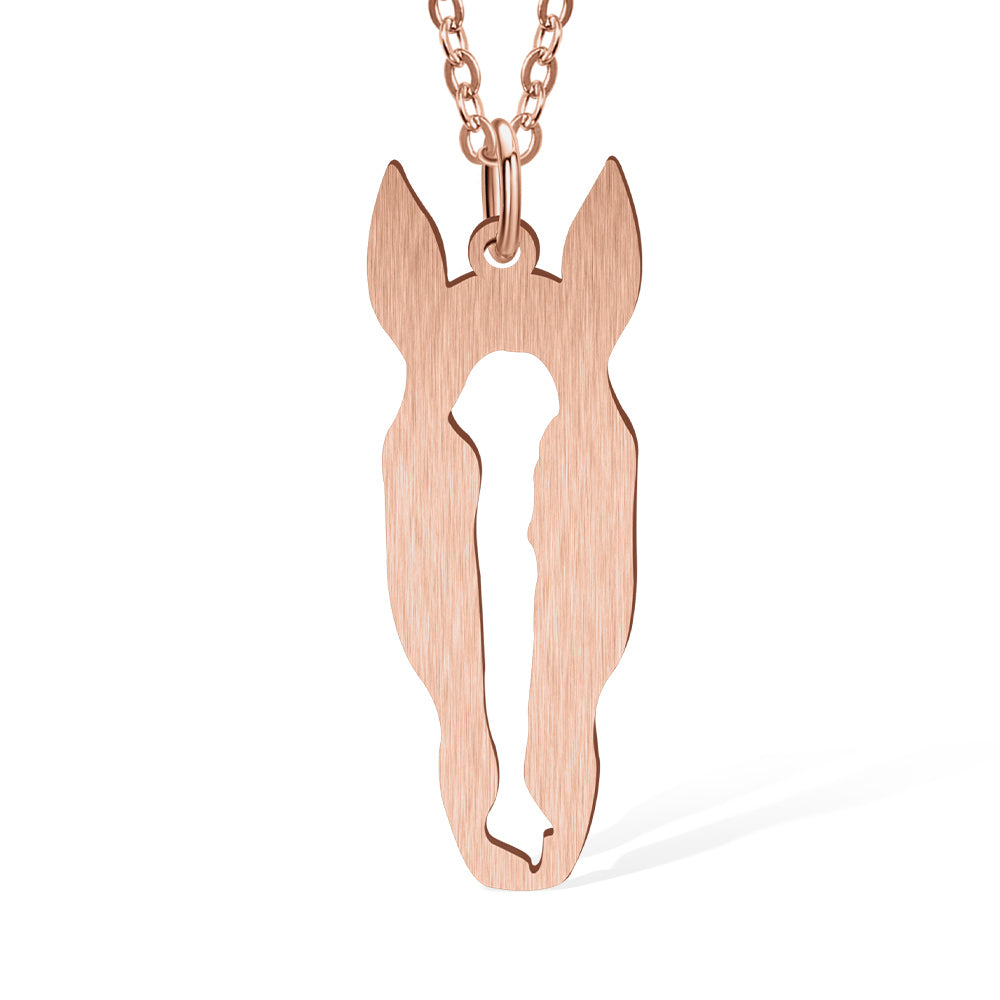 Horse Marking Necklace with Custom Horse Head Silhouette - Sterling Silver