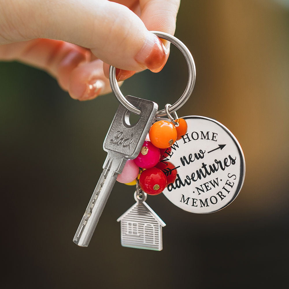 Balloon House New Home Keychain Housewarming Gift