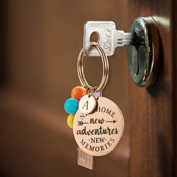 Balloon House New Home Keychain Housewarming Gift