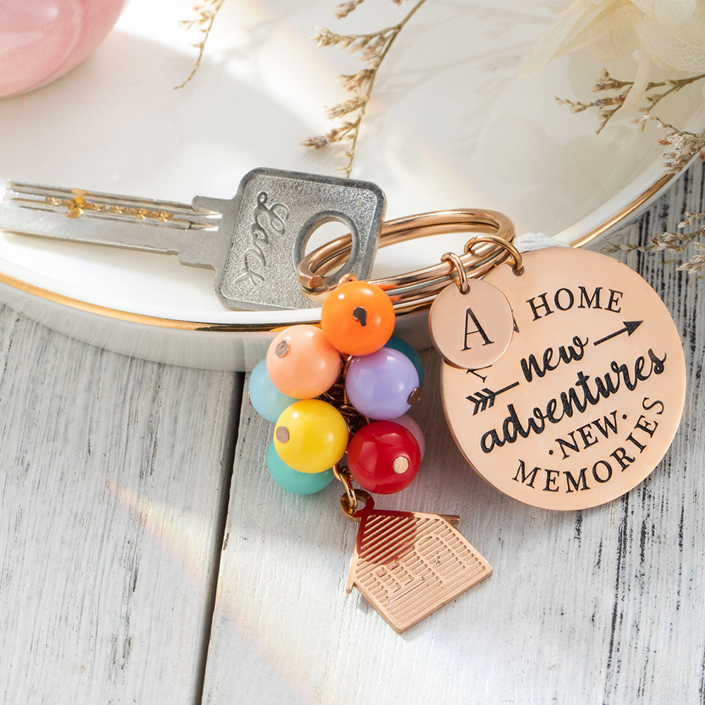 Balloon House New Home Keychain Housewarming Gift