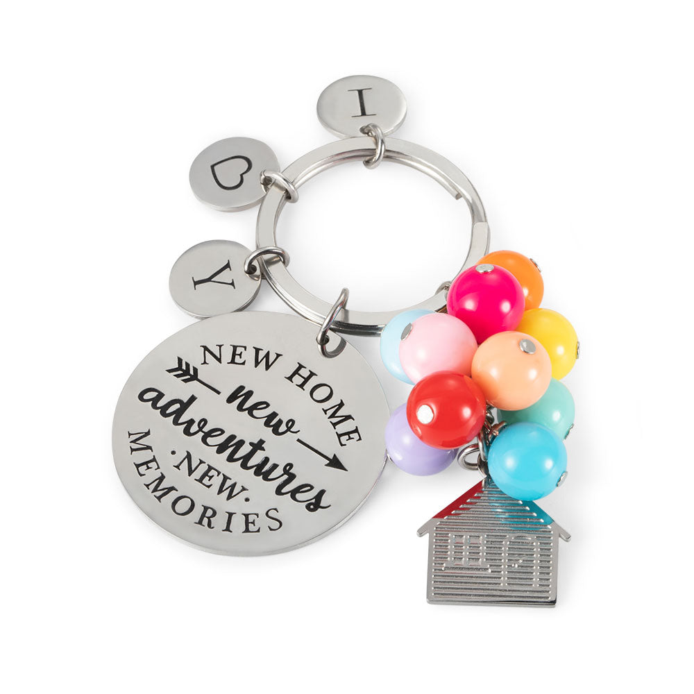 Balloon House New Home Keychain Housewarming Gift