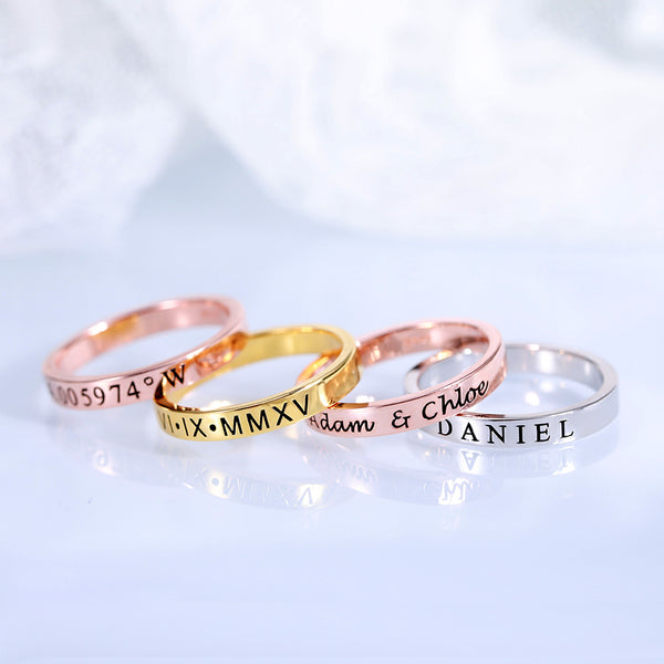 Custom Engraving Stackable Rings