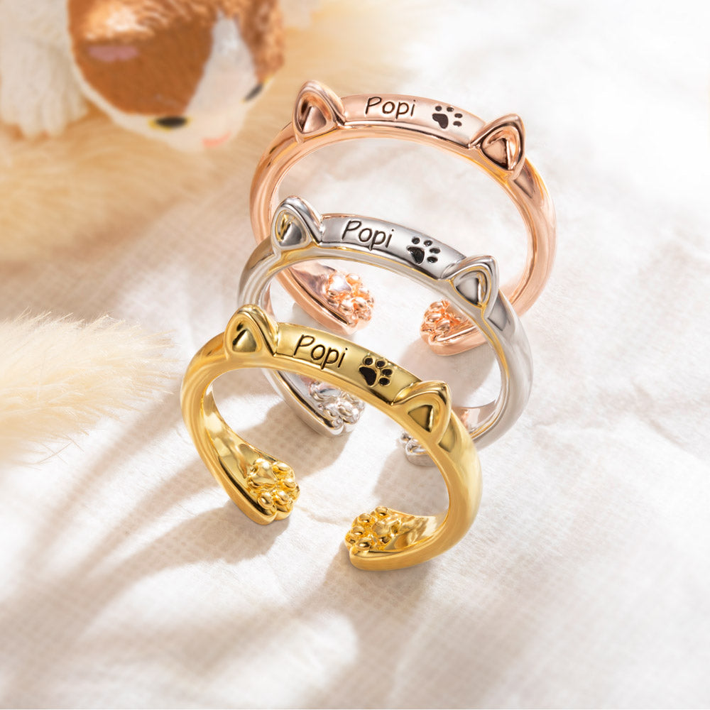 Custom Cat Ears and Paw Ring