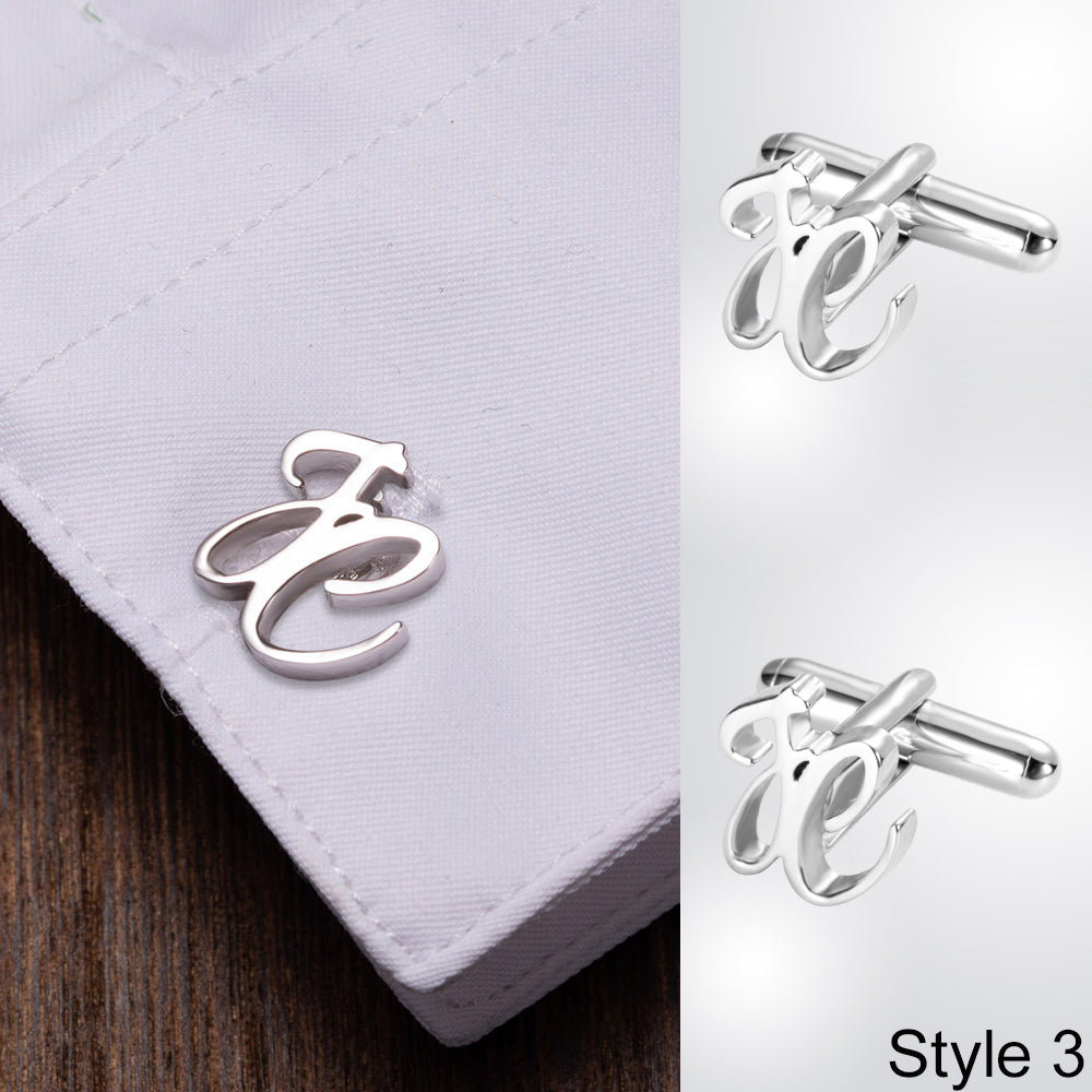 Personalized Letter Name Cufflinks Sterling Silver 925