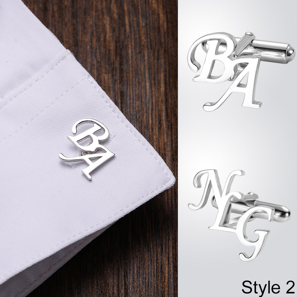 Personalized Letter Name Cufflinks Sterling Silver 925