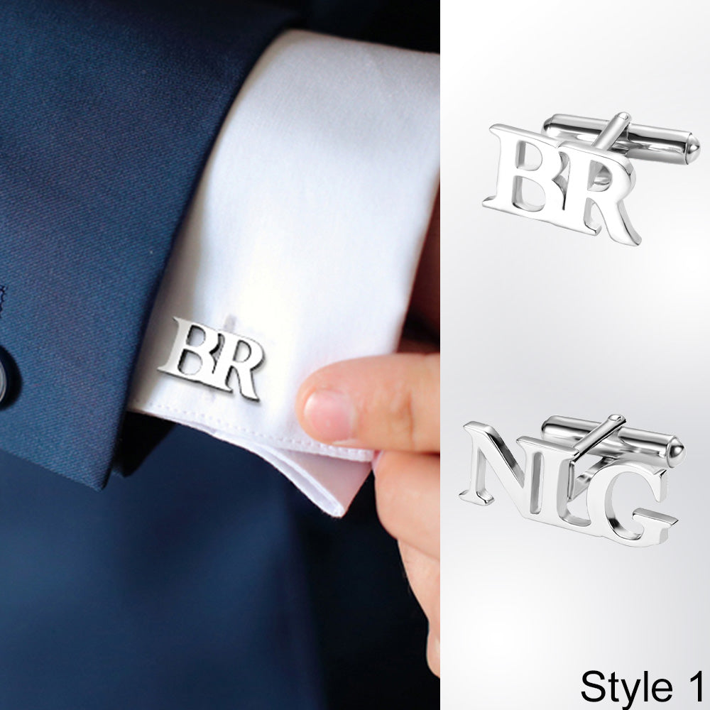 Personalized Letter Name Cufflinks Sterling Silver 925