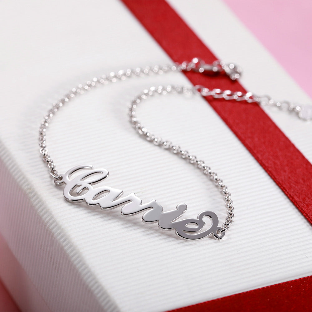 Personalized Name Anklet Sterling Silver 925