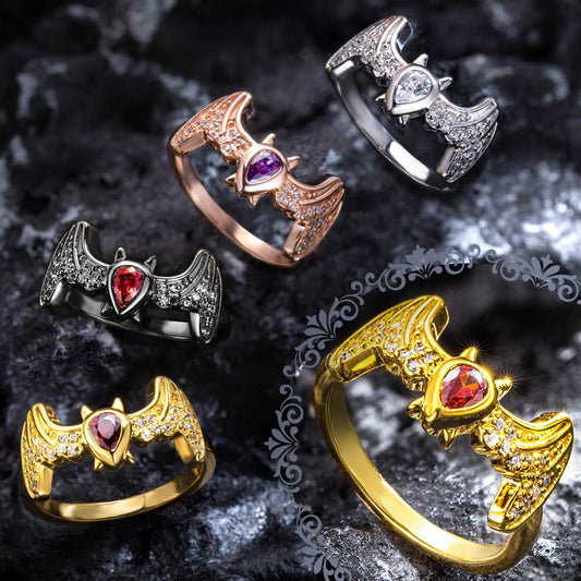 Personalized Birthstone Bat Ring