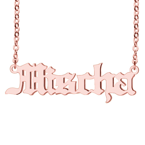 Old English Name Necklace Sterling Silver