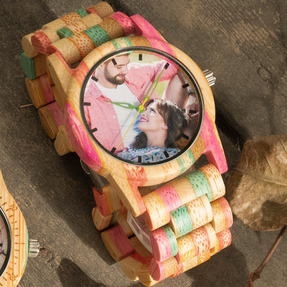 Engravable Bamboo Photo Watch photo's original color