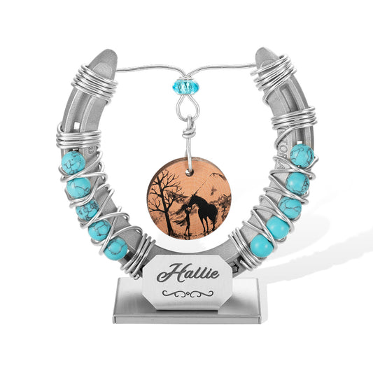 Personalized Lucky Horseshoe Horse Memorial Keepsake