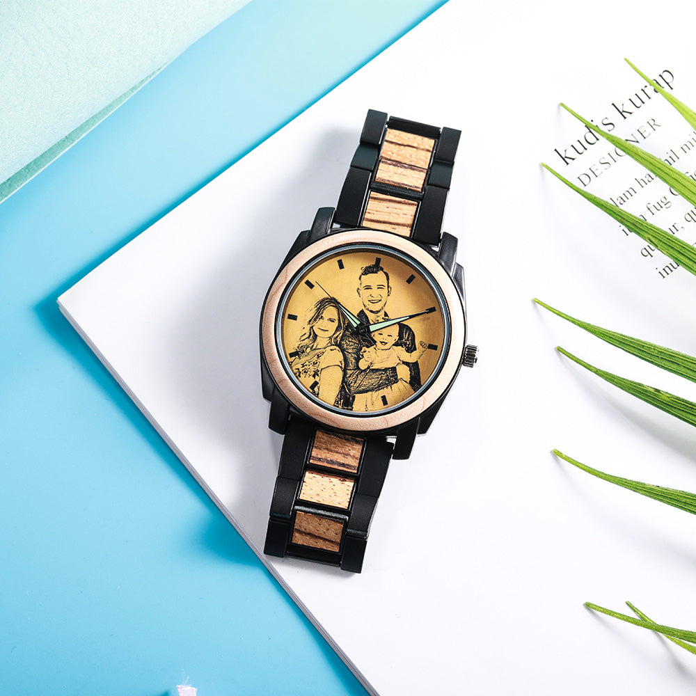 Personalized Men's Wooden Photo Watch