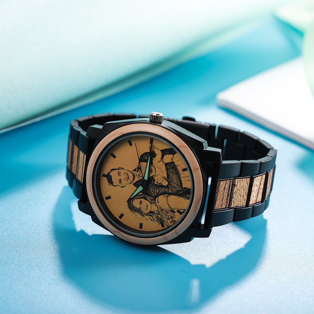 Personalized Men's Wooden Photo Watch