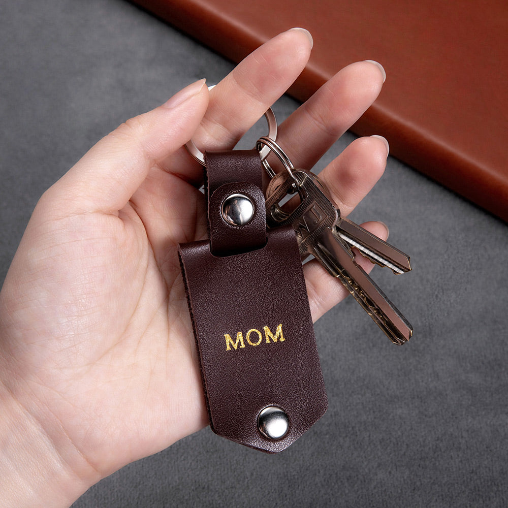 Custom-made Artificial Leather Photo Keychain