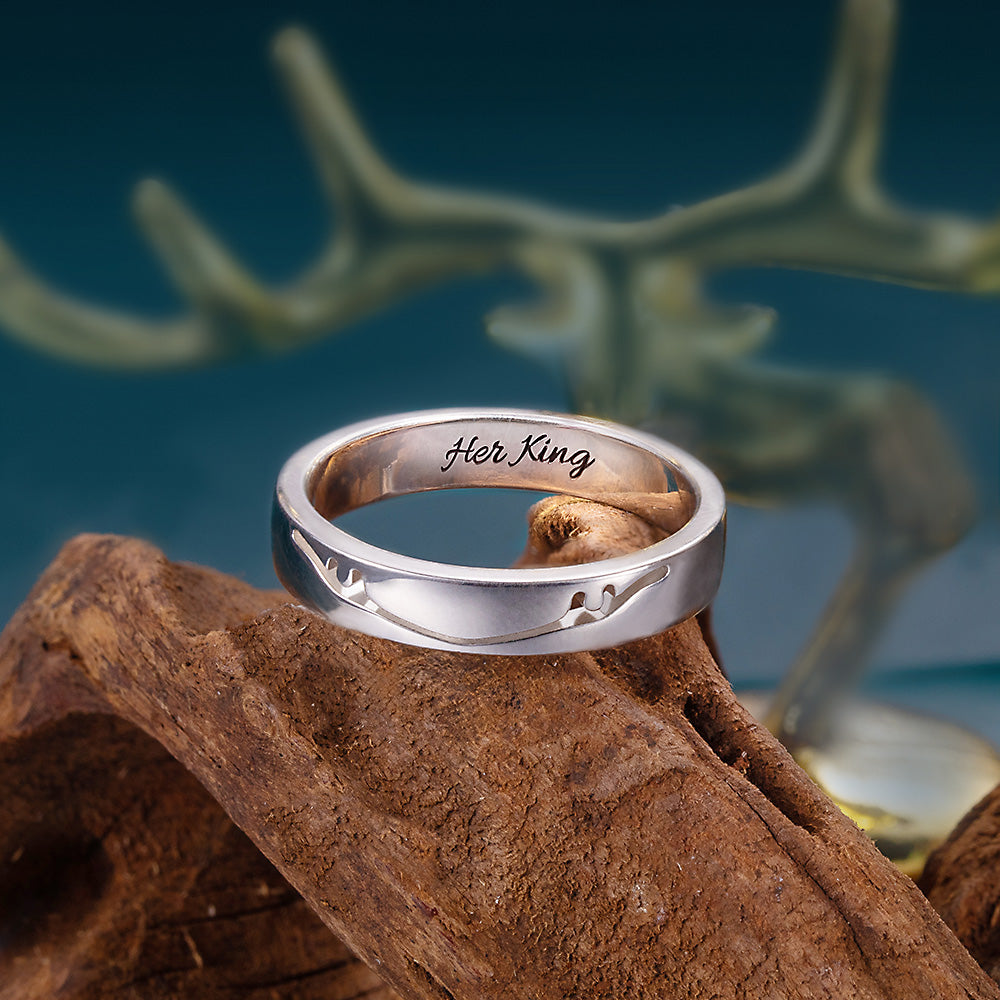 Personalized Antler Ring for Couple