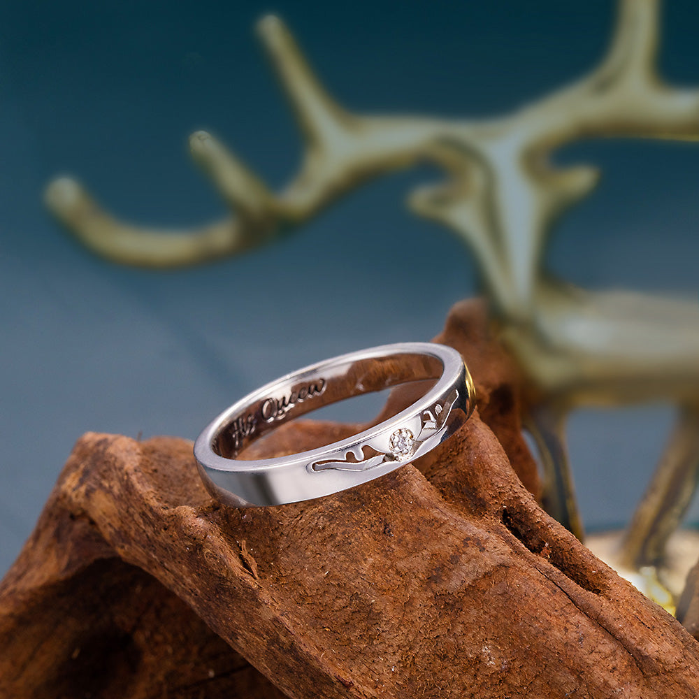 Personalized Antler Ring for Couple