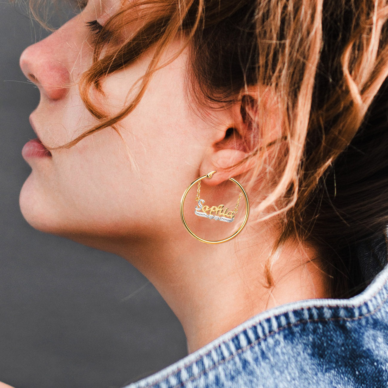 Customized Name Hoop Earrings