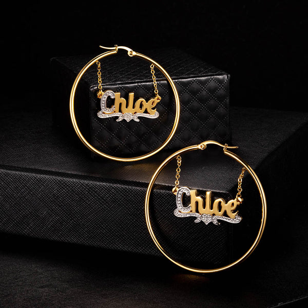 Customized Name Hoop Earrings