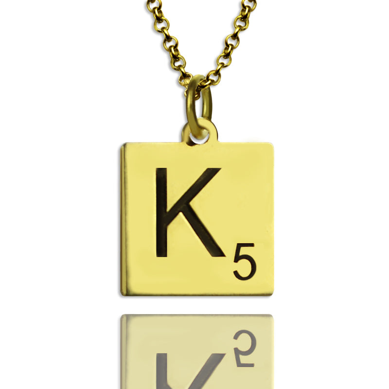 Scrabble Initial Letter Necklace Sterling Silver