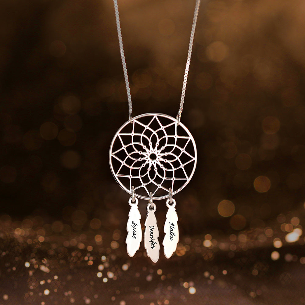 Personalized Dreamcatcher Necklace Sterling Silver