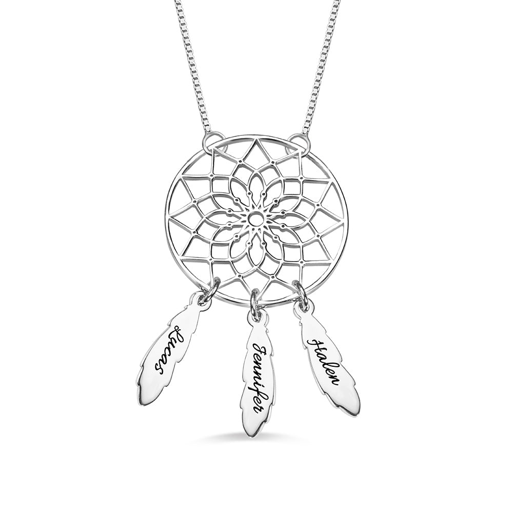 Personalized Dreamcatcher Necklace Sterling Silver