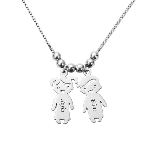 Personalized Kids Charms Necklace Stainless Steel