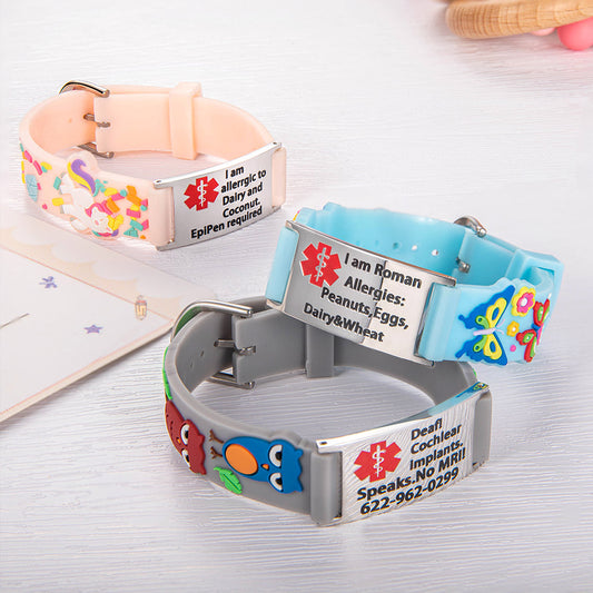 Personalized Cartoon Medical Alert id Bracelets