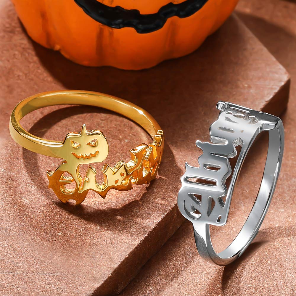 Personalized Halloween Name Ring