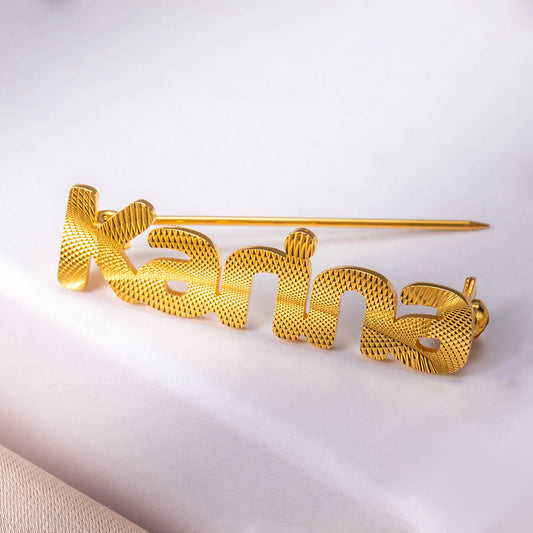 Custom Embossed Name Brooch