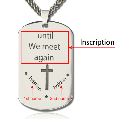 Custom Inspirational Dog Tag Engraved Cross