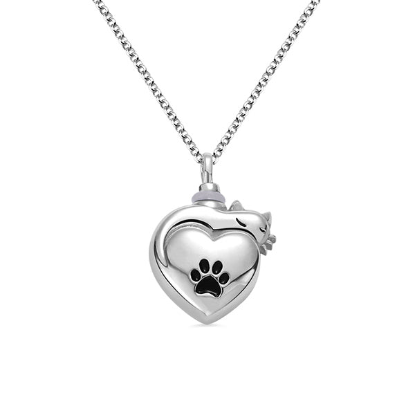 Engraved Pet Urn Cremation Necklace Sterling Silver