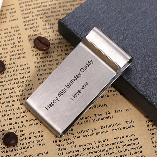 Personalized Double-sided Men's Money Clip in Stainless Steel