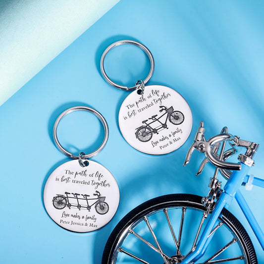 Personalized Family Bicycle Keychain