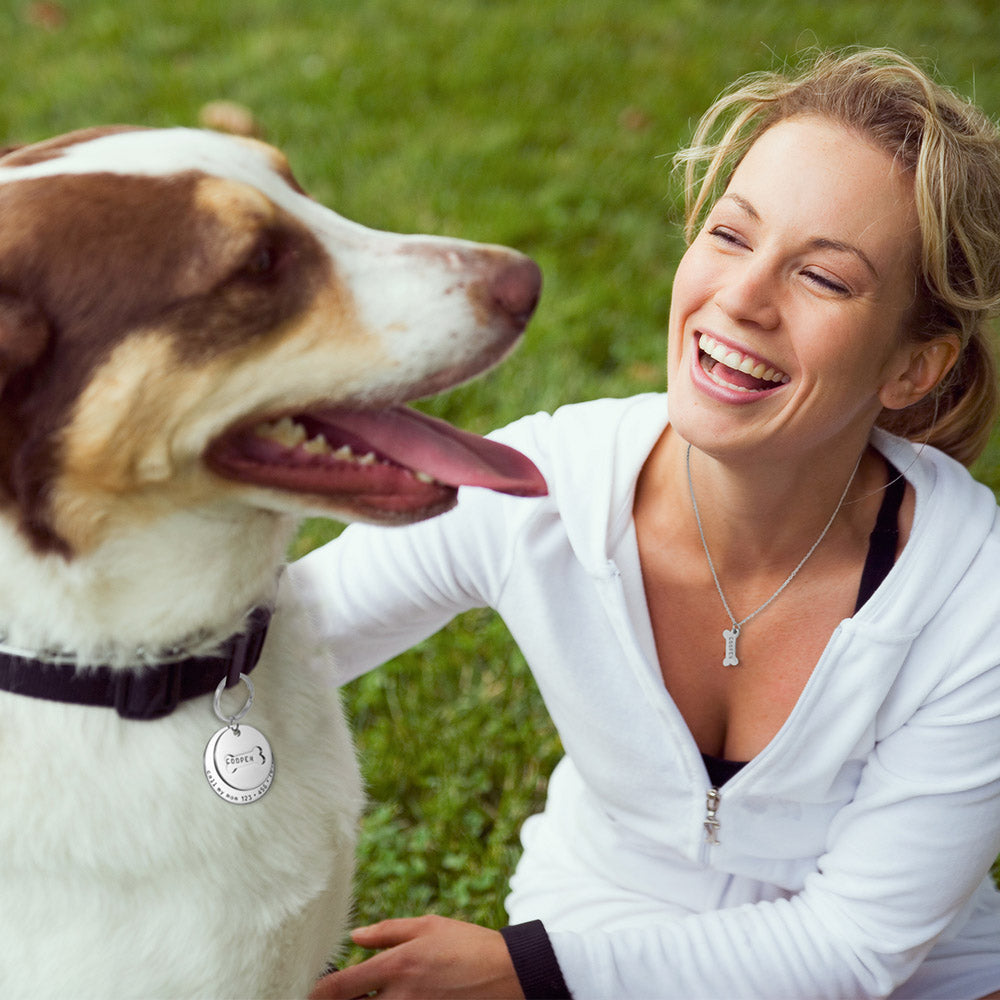 Personalized Collar Tag & Bone Necklace