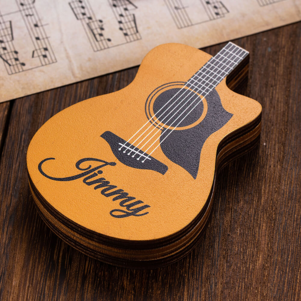 Personalized Wooden Guitar Picks with Case