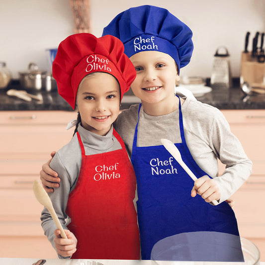 Custom Chef Apron and Hat Set for Children