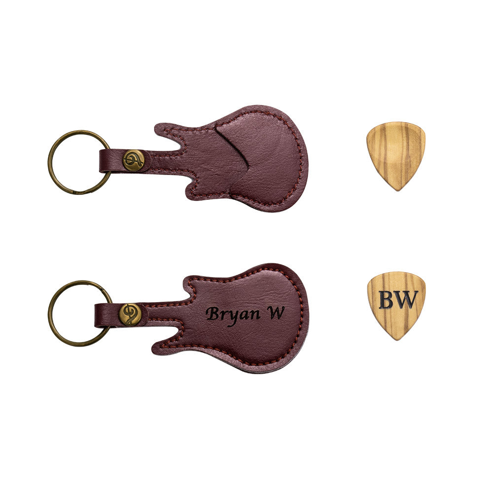 Customized Wood Guitar Pick with Guitar Shaped Case