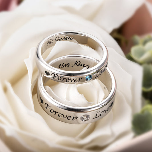 Personalized Birthstone Rings for Couple