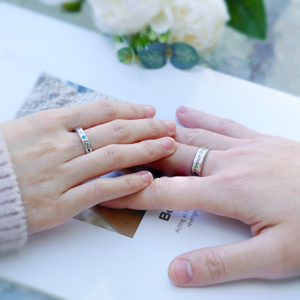 Personalized Birthstone Rings for Couple