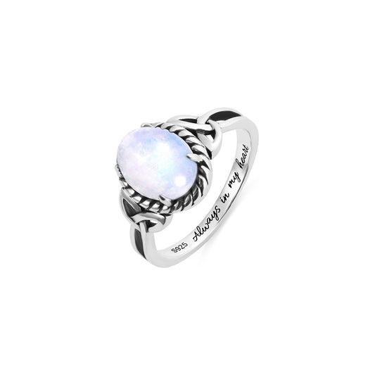 Personalized Moonstone Ring For Her