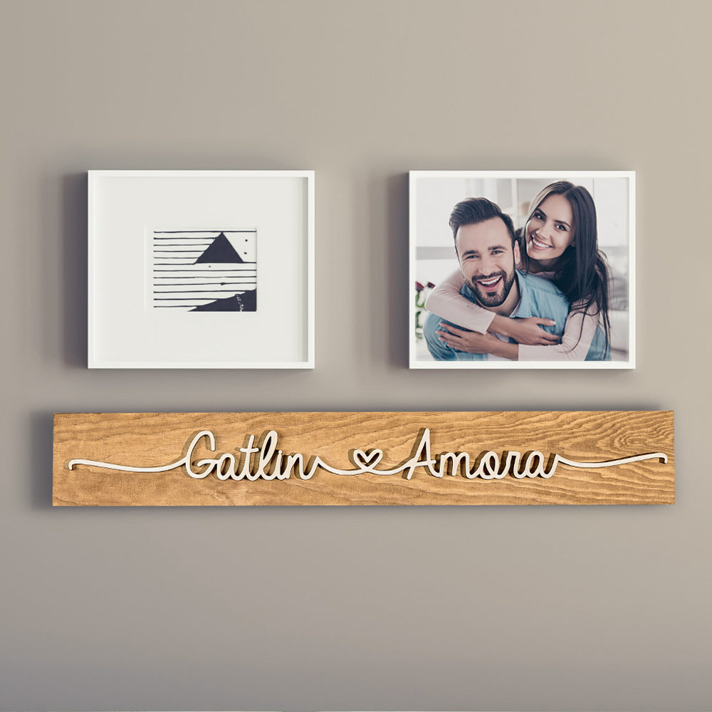 Personalized Wooden Couples' Name Sign Valentine Gift