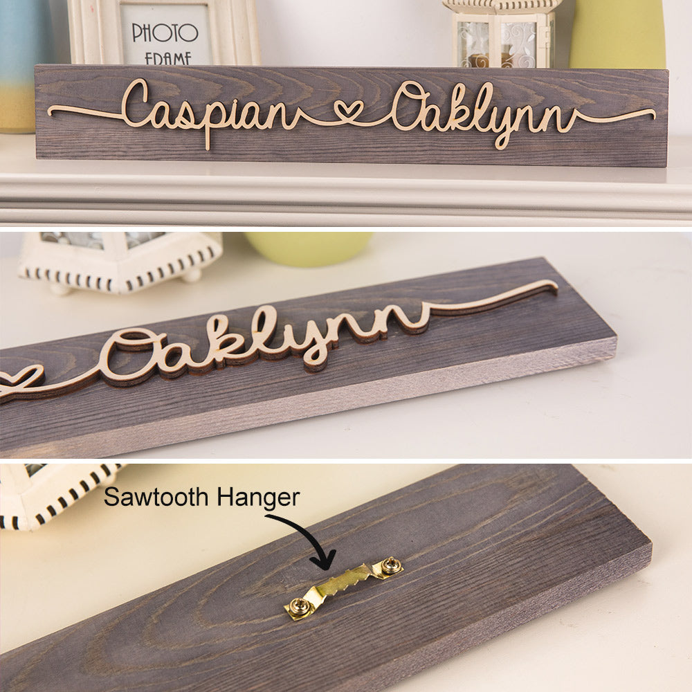 Personalized Wooden Couples' Name Sign Valentine Gift