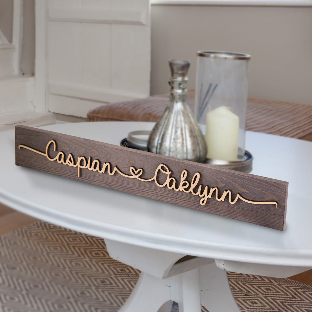 Personalized Wooden Couples' Name Sign Valentine Gift