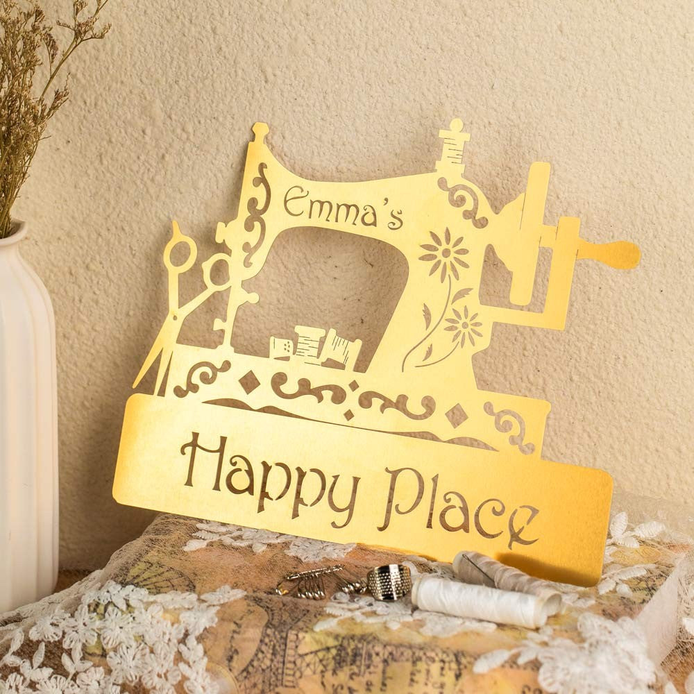 Personalized Engraved Metal Sewing Room Sign