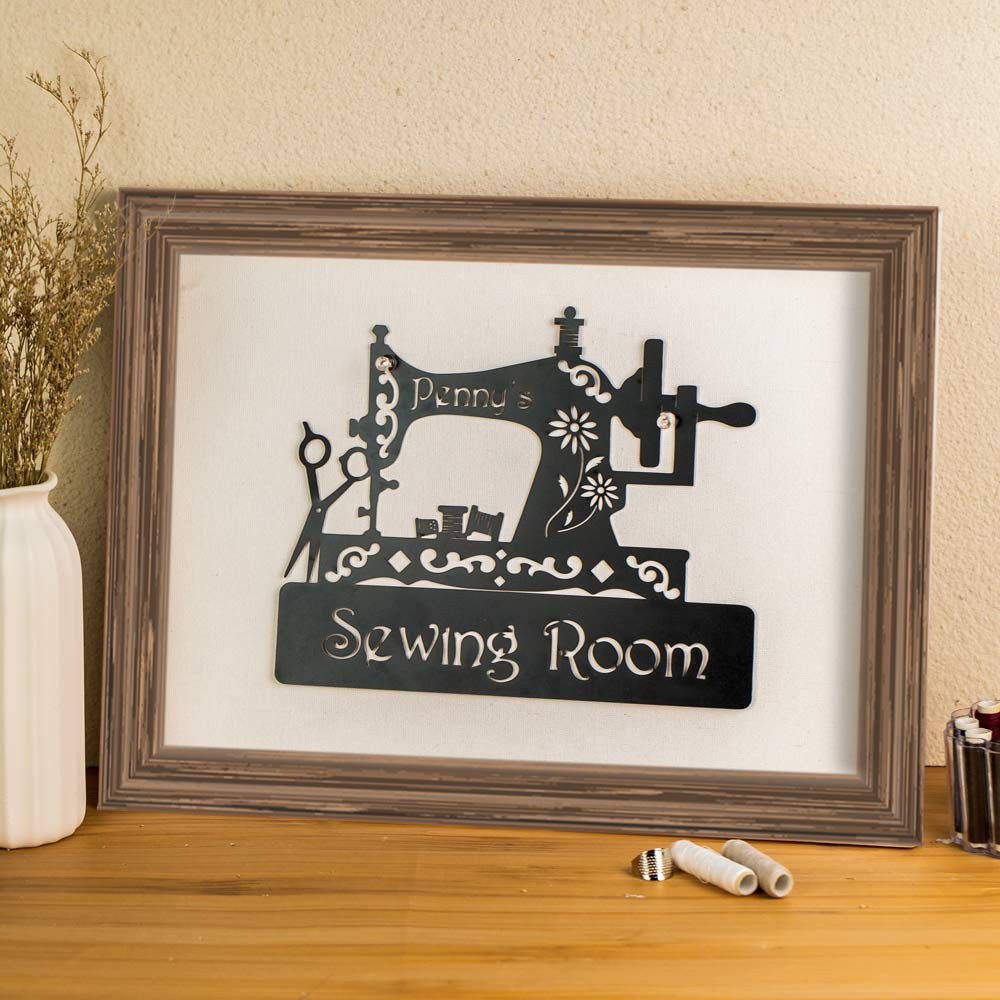 Personalized Engraved Metal Sewing Room Sign