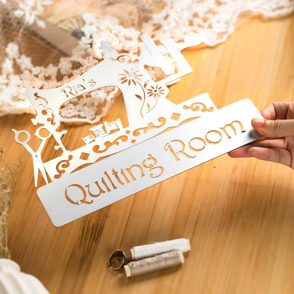 Personalized Engraved Metal Sewing Room Sign