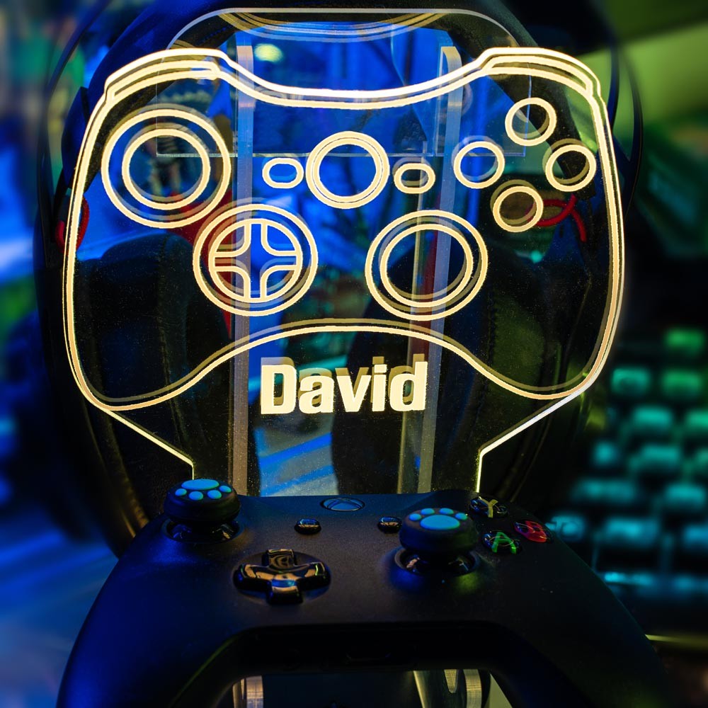 Customized XBox PS5 / PS4 / Xbox Series X S / Xbox One / Nintendo Switch Controller and Headset Gaming Station Neon Light Base