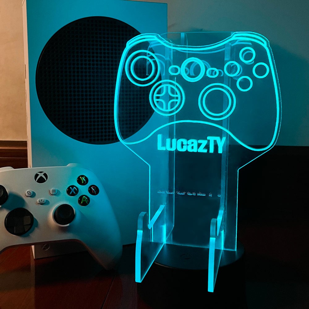 Customized XBox PS5 / PS4 / Xbox Series X S / Xbox One / Nintendo Switch Controller and Headset Gaming Station Neon Light Base