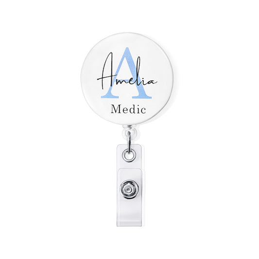 Custom Badge Reel, Plastic Retractable Carabiner Lanyard ID Badge Holder, Graduation/Onboarding Gift for Nurse/Doctor/Dentist/Teacher/Student/Staff